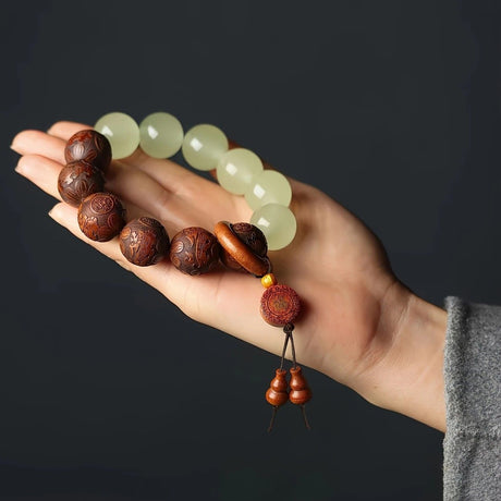 1pc Classic 12-bead 20mm Handmade Wooden Carved 