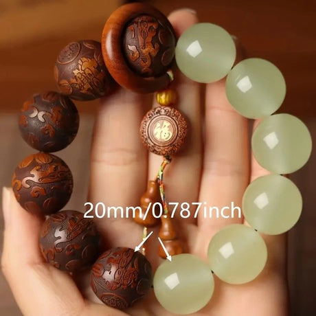 1pc Classic 12-bead 20mm Handmade Wooden Carved 