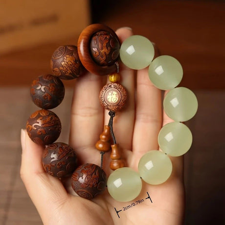 1pc Classic 12-bead 20mm Handmade Wooden Carved 