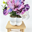 Simulated iris potted plant, floral artistry vibrant and colorful, pumpkin planter round and versatile, no maintenance ready to display upon opening, brightens up new Chinese-style and light luxury home spaces.（fuchsia）