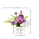 Simulated iris potted plant, floral artistry vibrant and colorful, pumpkin planter round and versatile, no maintenance ready to display upon opening, brightens up new Chinese-style and light luxury home spaces.(GREEN)