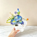 Simulated iris potted plant, floral artistry vibrant and colorful, pumpkin planter round and versatile, no maintenance ready to display upon opening, brightens up new Chinese-style and light luxury home spaces.(GREEN)