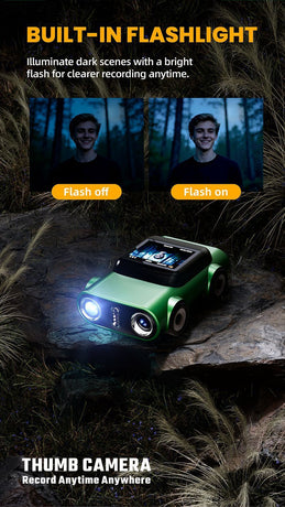 Creative Car-Shaped 2K HD Thumb Camera: Mini & Portable, Auto Focus, Clear in Low Light, Captures Every Wonderful Moment of Childhood and Life（G5 yellow 32G memory card）