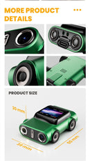 Creative Car-Shaped 2K HD Thumb Camera: Mini & Portable, Auto Focus, Clear in Low Light, Captures Every Wonderful Moment of Childhood and Life(G5 blue 32G memory card）