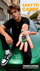 Creative Car-Shaped 2K HD Thumb Camera: Mini & Portable, Auto Focus, Clear in Low Light, Captures Every Wonderful Moment of Childhood and Life(G5 blue 32G memory card）