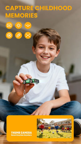 Creative Car-Shaped 2K HD Thumb Camera: Mini & Portable, Auto Focus, Clear in Low Light, Captures Every Wonderful Moment of Childhood and Life(G5 blue 32G memory card）