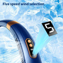 New Neck Hanging Fan Portable Mini USB Fan Personal Cooling Turbine Small Charging Quiet Lazy-Friendly.white