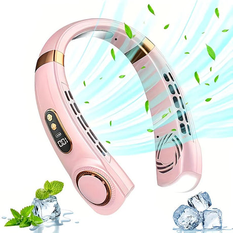 New Neck Hanging Fan Portable Mini USB Fan Personal Cooling Turbine Small Charging Quiet Lazy-Friendly.white
