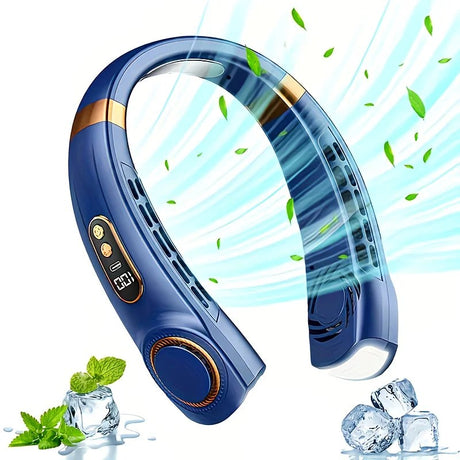 New Neck Hanging Fan Portable Mini USB Fan Personal Cooling Turbine Small Charging Quiet Lazy-Friendly.pink