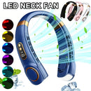 New Neck Hanging Fan Portable Mini USB Fan Personal Cooling Turbine Small Charging Quiet Lazy-Friendly.BLUE