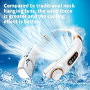 New Neck Hanging Fan Portable Mini USB Fan Personal Cooling Turbine Small Charging Quiet Lazy-Friendly.Black