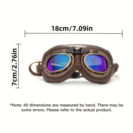Retro Aviator Dog Goggles | Windproof & UV Protection Adjustable Foldable Sunglasses for Medium-Large Dogs(Bronze-black-gray lens)