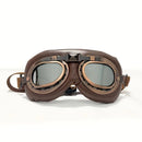 Retro Aviator Dog Goggles | Windproof & UV Protection Adjustable Foldable Sunglasses for Medium-Large Dogs(Bronze-black-gray lens)
