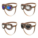 Retro Aviator Dog Goggles | Windproof & UV Protection Adjustable Foldable Sunglasses for Medium-Large Dogs(Bronze-transparent lens)