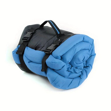 High-quality moisture-proof thick portable camping dog bed suitable for medium / large / small dogs - durable polyester outdoor mat with handle foldable design suitable for travel home and camping trips camping bed.GREY