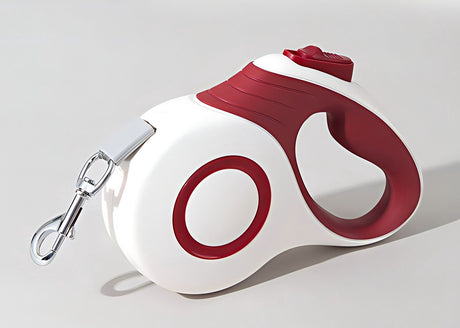 Multi-function Automatic Retractable Pet Leash: High-Strength Anti-Break, One-Click Lock, Comfortable Grip, Eco-Friendly Waste Disposal, 5 Meters/196.85 Inches for Secure Dog Walking(claret-red)