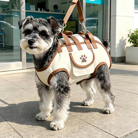 Oxford Fabric Pet Three-in-One Travel System: Horizontal Back Design Protects Spine, Four-Leg Separation, Three Uses in One: Kennel, Backpack, and Leash/M size [recommended weight 8-13 kg]