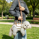 Oxford Fabric Pet Three-in-One Travel System: Horizontal Back Design Protects Spine, Four-Leg Separation, Three Uses in One: Kennel, Backpack, and Leash/L size [recommended weight 14-18kg]