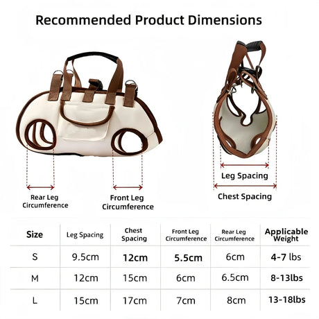 Oxford Fabric Pet Three-in-One Travel System: Horizontal Back Design Protects Spine, Four-Leg Separation, Three Uses in One: Kennel, Backpack, and Leash/L size [recommended weight 14-18kg]
