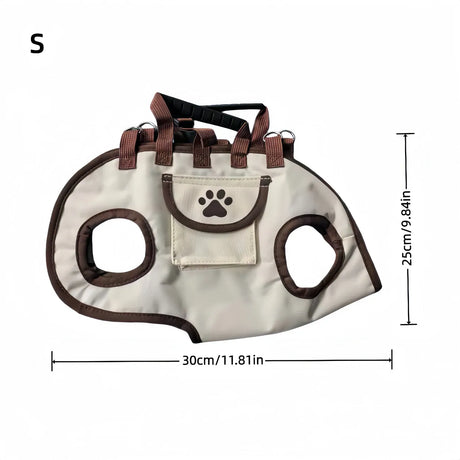 Oxford Fabric Pet Three-in-One Travel System: Horizontal Back Design Protects Spine, Four-Leg Separation, Three Uses in One: Kennel, Backpack, and Leash/L size [recommended weight 14-18kg]