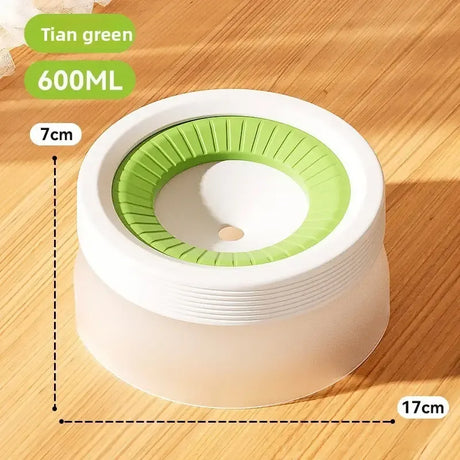 Pet Essential | Splash-Proof Non-Wet Mouth Water Bowl, Dogs and Cats Drink Freely and More Hygienically(Lime milk green 600ML)