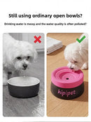 Pet Essential | Splash-Proof Non-Wet Mouth Water Bowl, Dogs and Cats Drink Freely and More Hygienically(Cocoa milk palm 600ML)
