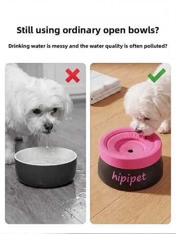 Pet Essential | Splash-Proof Non-Wet Mouth Water Bowl, Dogs and Cats Drink Freely and More Hygienically(GREEN 1200ML)
