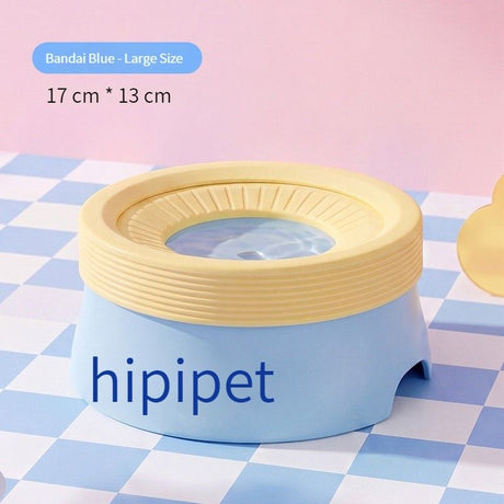 Pet Essential | Splash-Proof Non-Wet Mouth Water Bowl, Dogs and Cats Drink Freely and More Hygienically(Clear sea salt blue 600ML)