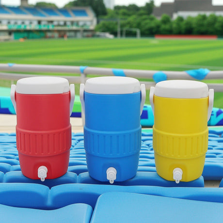 Can-style insulated drink holder, mini can cooling cup, portable double-layer lightweight travel camping outdoor insulating sleeve for soda, beer and other beverages.(BLUE)