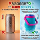 Can-style insulated drink holder, mini can cooling cup, portable double-layer lightweight travel camping outdoor insulating sleeve for soda, beer and other beverages.(GREEN)