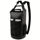 25L Large Capacity Waterproof Backpack Double Layer Rainproof Dry Wet Separation Abrasion Resistant Night Reflective for Outdoor Camping Kayaking Surfing Canyoning Daily Commute(ching; cyan)