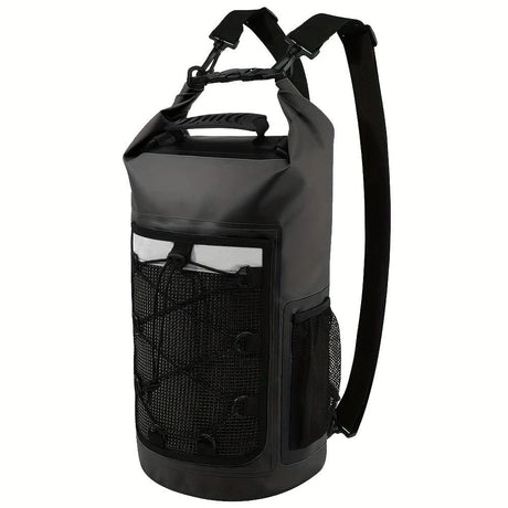 25L Large Capacity Waterproof Backpack Double Layer Rainproof Dry Wet Separation Abrasion Resistant Night Reflective for Outdoor Camping Kayaking Surfing Canyoning Daily Commute(GREY)