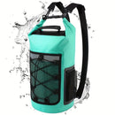 25L Large Capacity Waterproof Backpack Double Layer Rainproof Dry Wet Separation Abrasion Resistant Night Reflective for Outdoor Camping Kayaking Surfing Canyoning Daily Commute（pitch green）