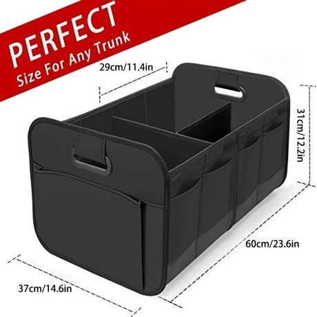 1 Car Trunk Organizer, Automotive Storage, Reinforced Handle, Foldable Multi-Compartment Car Organizer, 600D Oxford Fabric, Suitable for Any Car, SUV, Minivan, Vehicle Storage.GREY