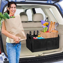 1 Car Trunk Organizer, Automotive Storage, Reinforced Handle, Foldable Multi-Compartment Car Organizer, 600D Oxford Fabric, Suitable for Any Car, SUV, Minivan, Vehicle Storage.GREY