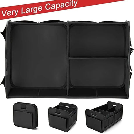 1 Car Trunk Organizer, Automotive Storage, Reinforced Handle, Foldable Multi-Compartment Car Organizer, 600D Oxford Fabric, Suitable for Any Car, SUV, Minivan, Vehicle Storage.BLUE