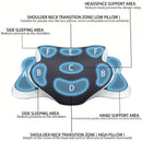Dark grey  Ergonomic Memory Foam Butterfly Neck Pillow, C-shaped/Dual Height Adjustable, with Transparent Lid Support – for Side Sleeping, Back Sleeping, and Pillow-Assisted Sleep, Ideal for Travel and Bed Use