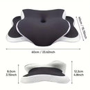 Dark grey  Ergonomic Memory Foam Butterfly Neck Pillow, C-shaped/Dual Height Adjustable, with Transparent Lid Support – for Side Sleeping, Back Sleeping, and Pillow-Assisted Sleep, Ideal for Travel and Bed Use