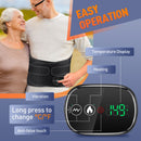 Heated Waist Belt with Vibration Massage – Infrared Heat Therapy, 3 Temp Levels, Rechargeable & Adjustable Strap（BLACK)