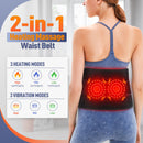 Heated Waist Belt with Vibration Massage – Infrared Heat Therapy, 3 Temp Levels, Rechargeable & Adjustable Strap (GREY)