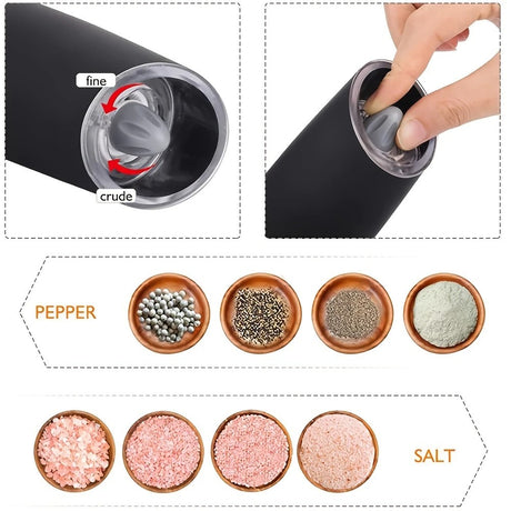 silver Gravity - sensing, grind with tilting —— Intelligent Pepper Grinder, adjust grind fineness freely for seasoning