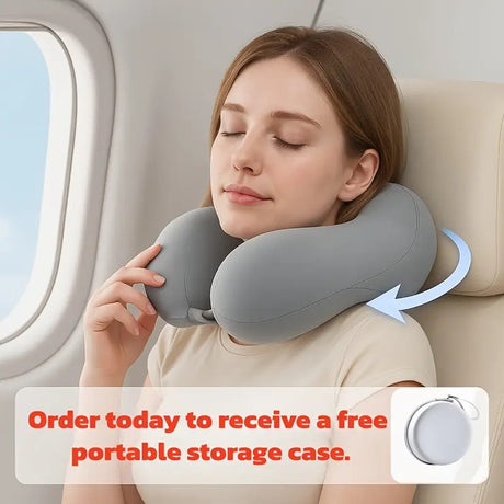 beige  Travel & Home Neck Pillow – Ergonomic, portable, perfect for sleep. Fits desks, cars, and long flights. Features slow rebound foam, washable cover.