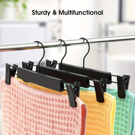30-Pack Multi-Purpose Adjustable Pant Hangers: Thickened Non-Slip Clips, 360° Rotating Hook, Adjustable Width, Suitable for Organizing and Drying Various Clothes, Towels, and More.