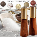 Salt and Pepper Grinder Set with Wooden Base Stainless Steel Manual Salt and Pepper Mills Adjustable Coarseness for Kitchen BBQ Picnic.(silver)
