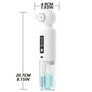 Six-head blackhead cleaner with electric vacuum suction for deep pore cleaning. USB-rechargeable mini bubble facial device features a 3-second long press to activate heating mode, maintaining a constant 46°C temperature.