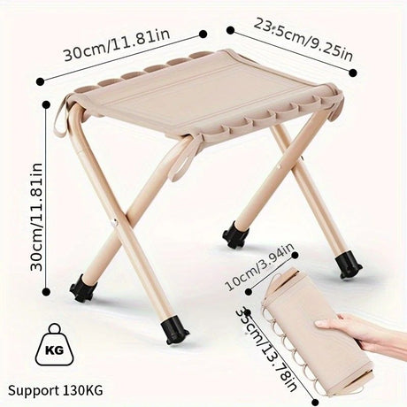 Folding Camping Stool with Hook 660g Lightweight Oxford Cloth Collapsible Seat for Fishing Picnic Hiking & Waiting(black)