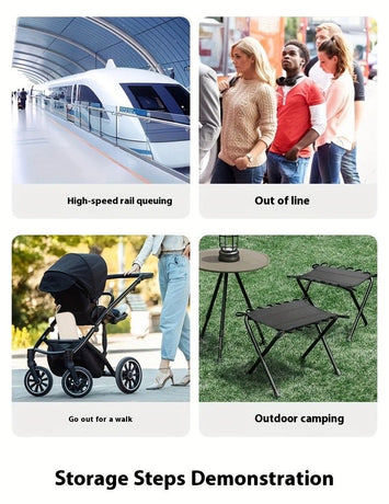 Folding Camping Stool with Hook 660g Lightweight Oxford Cloth Collapsible Seat for Fishing Picnic Hiking & Waiting(khaki)