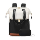 White with black Korean-style Fashion Compact Backpack, Multi-functional & Large Capacity, Lightweight & Easy to Carry, Fits Daily Commute, Lunch Outings, and Short Trips.