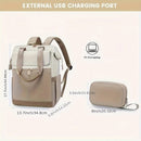 White with black Korean-style Fashion Compact Backpack, Multi-functional & Large Capacity, Lightweight & Easy to Carry, Fits Daily Commute, Lunch Outings, and Short Trips.