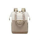 White with black Korean-style Fashion Compact Backpack, Multi-functional & Large Capacity, Lightweight & Easy to Carry, Fits Daily Commute, Lunch Outings, and Short Trips.